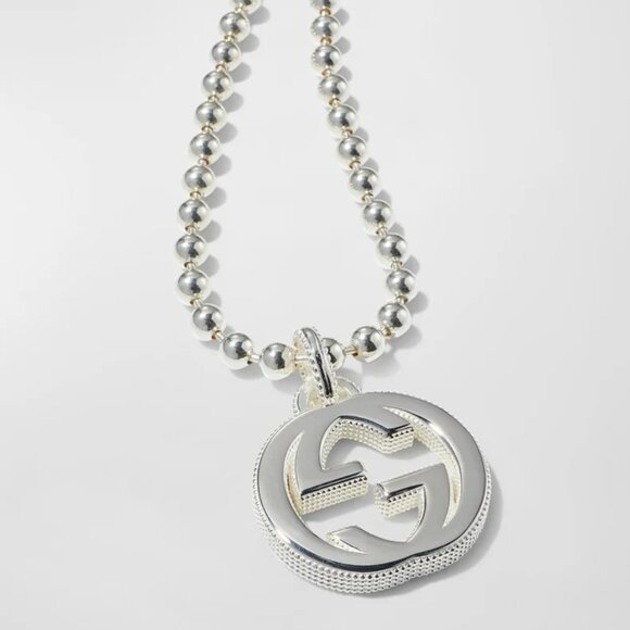 Authentic GUCCI Sterling Silver Double G Pendant Necklace - Picture 2 of 16